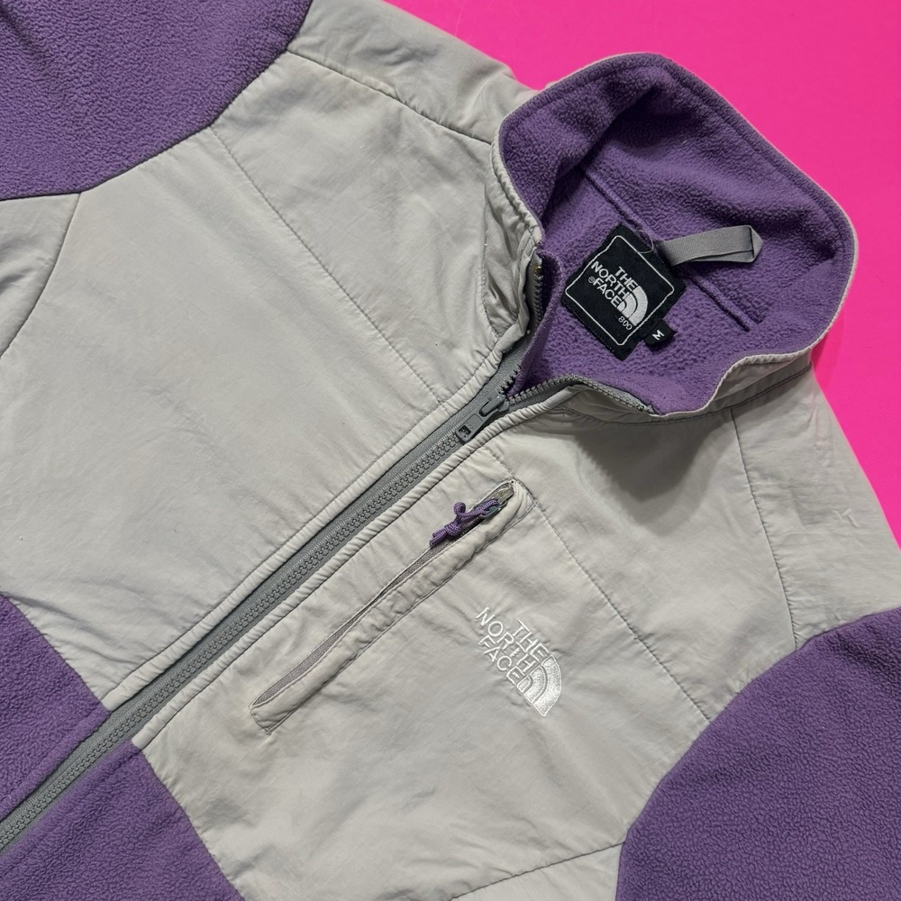 The North Face 800 Denali Fleece Jacket Womens Purple Gray Full Zip Size Medium
